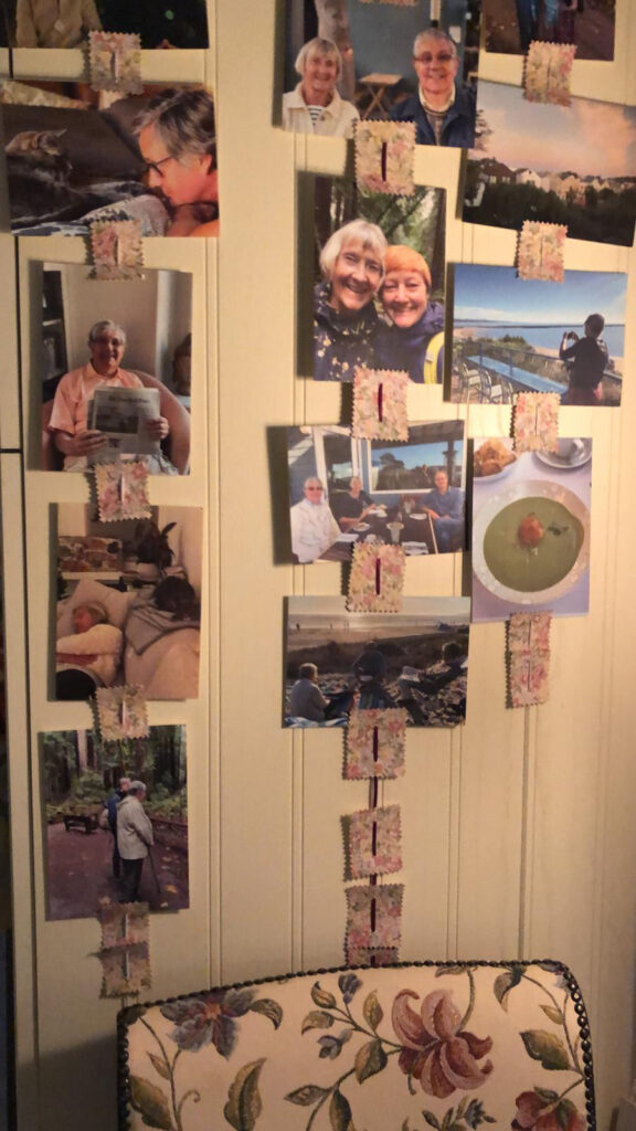 Greeting cards featuring photos of Tina with her in-laws