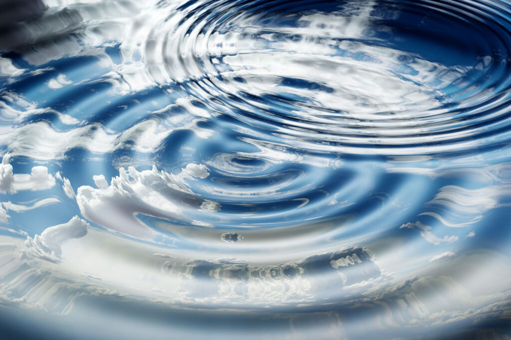 a photo of ripples in the water